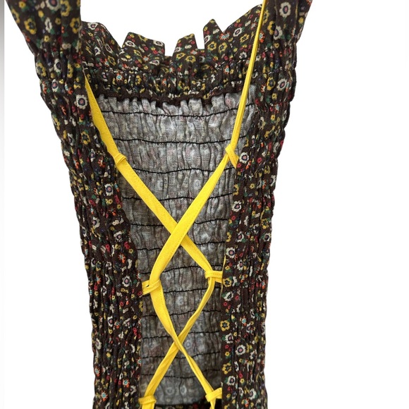 SIEDRES Smocked Floral Asymmetrical Open Back Marissa Dress size FR 36 - Picture 10 of 11